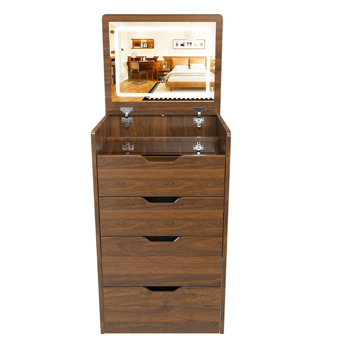 Vanity Desk With Lighted Mirror & Stool
