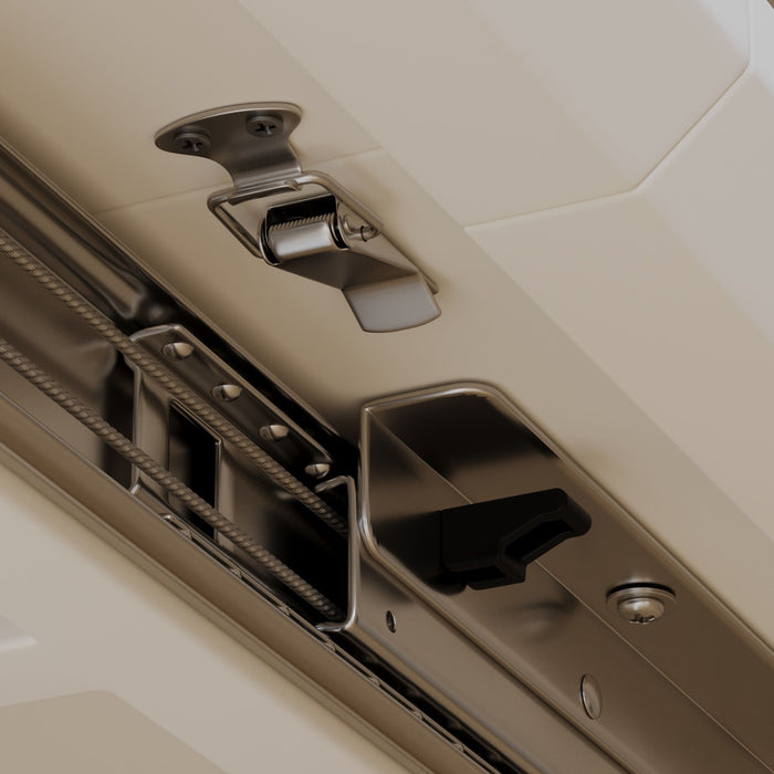 Modern Industrial Style Expandable Dining Table With U Shaped Legs - Antique Gray White