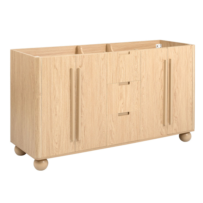Bathroom Vanity Cabinet Only, 3 Drawers 4 Doors, Soft Close, Adjustable Shelf - Wood