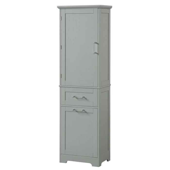 Tall Freestanding Bathroom Storage Cabinet With Adjustable Shelf And 2 Drawers