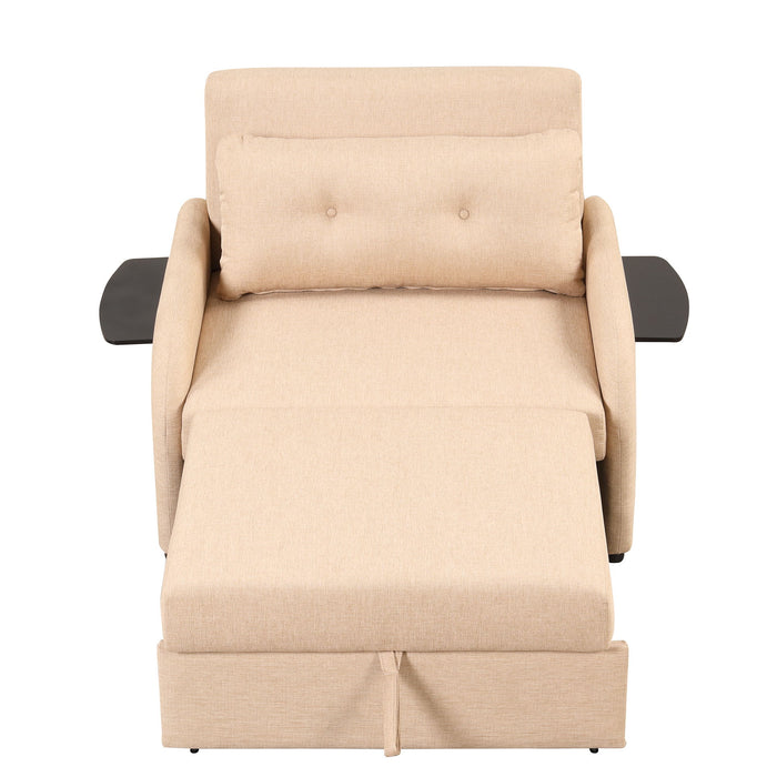 Versatile Pull Out Sofa Sleeper 3 In 1 With Wing Table & USB Charge, Compact Design