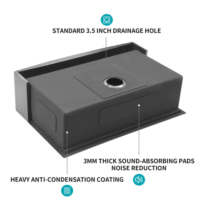 Farmhouse Kitchen Sink, Stainless Steel, Apron Front