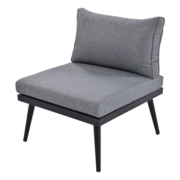 Modern Outdoor Sectional Sofa Set With Nesting Coffee Tables