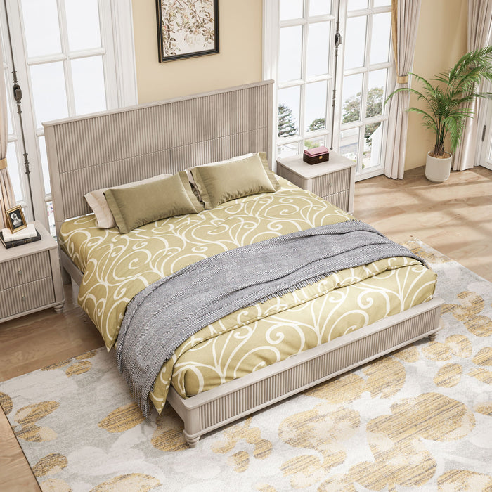 Platform Bed Frame & Tall Headboard