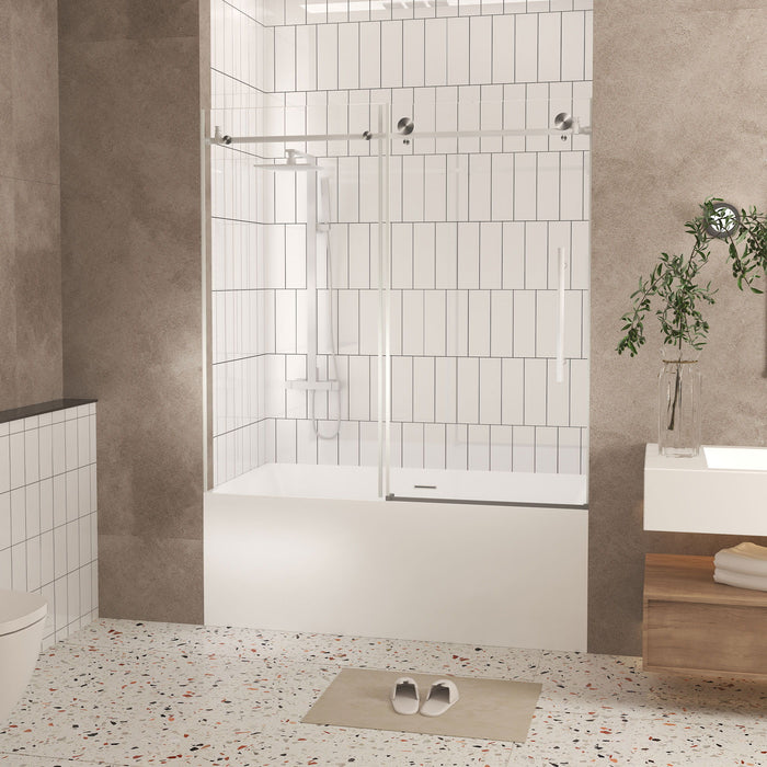 Frameless Shower Door, Smooth Sliding Tracks