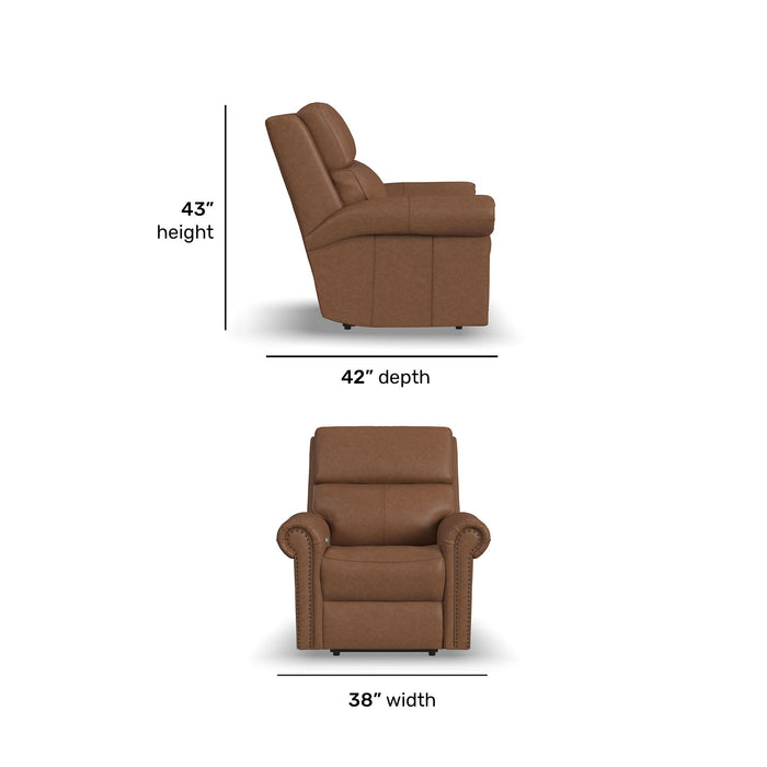 Bernard - Power Recliner With Power Headrest & Lumbar With Nailhed Trim
