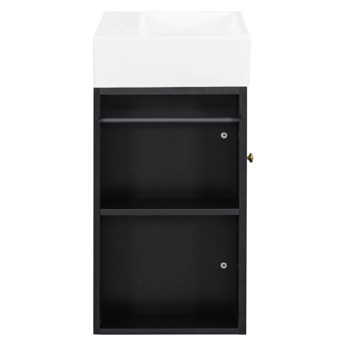 Modern Bathroom Vanity With Sink, Diamond Pattern Doors