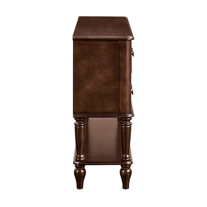 Console Table, Entryway Sofa Table With 4 Storage Drawers And Open Shelf - Espresso