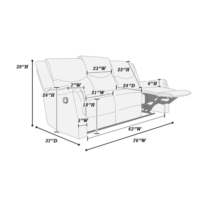 Modern Contemporary Style Recliner Sofa With Plush Armrest And Headrest