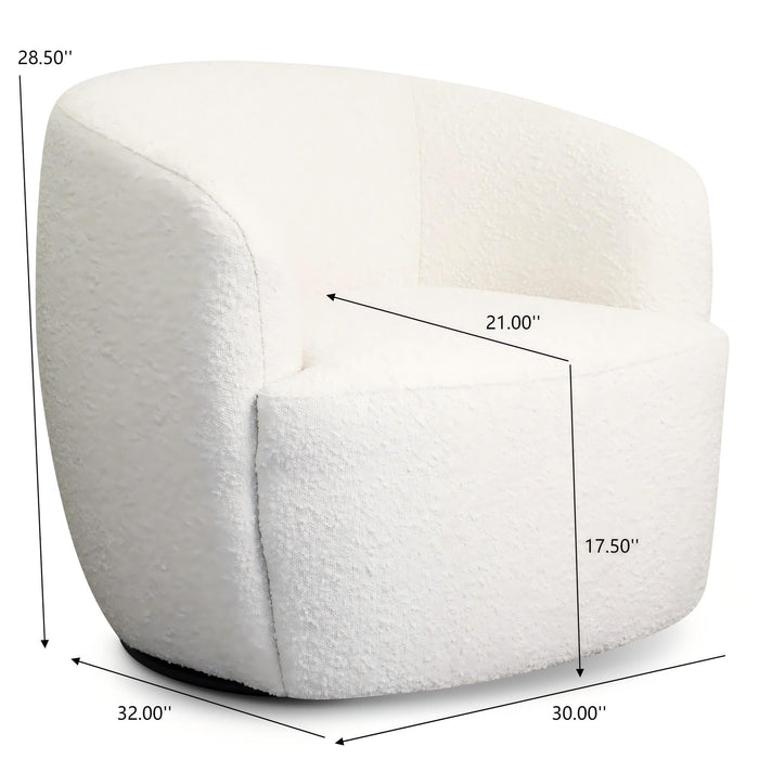 Mina - Swivel Chair - White