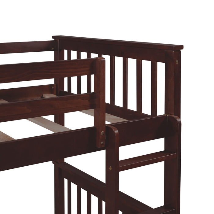 Bunk Bed With Ladders And 2 Storage Drawers
