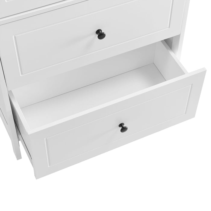Bathroom Storage Cabinet With 2 Doors And Drawers, Adjustable Shelf
