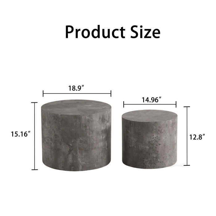 Modern Round Nesting Coffee Table (Set of 2)
