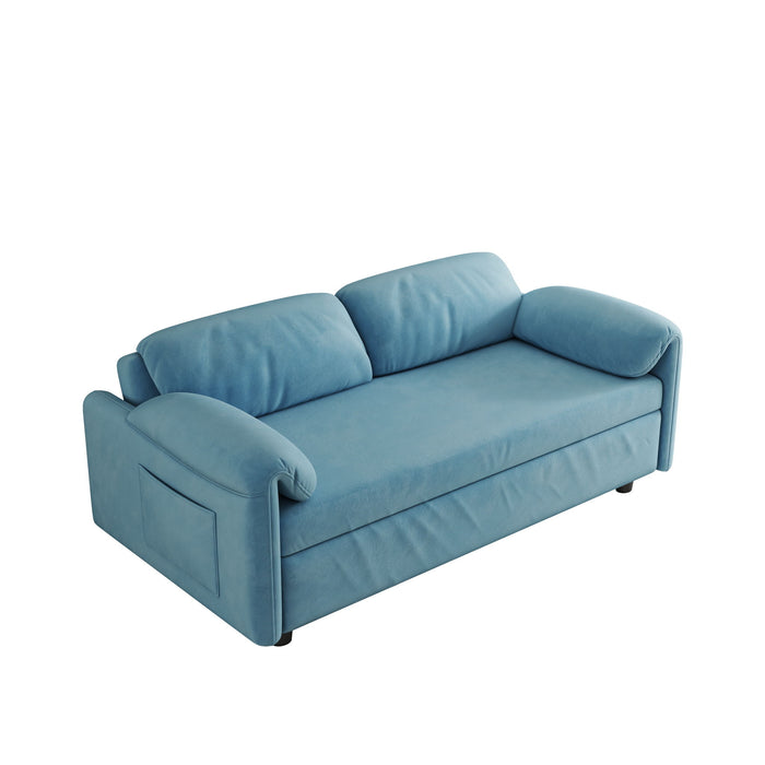 Sofa, Dual Purpose Lounge With Retractable Queen Size Bed