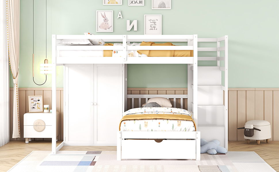 Bunk Bed With Wardrobe, Drawers