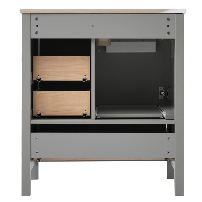 Modern Bathroom Vanity With Ceramic Sink, Solid Frame And Storage Solutions