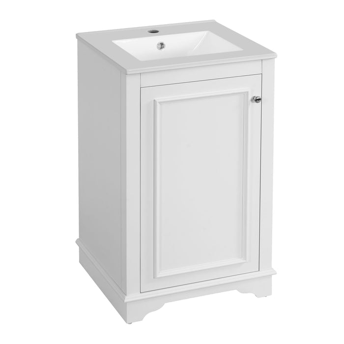 Bathroom Vanity With Sink, Freestanding Single Cabinet Set, Soft Close Door, Adjustable Shelf