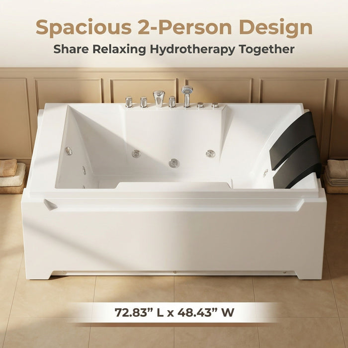 Xavier - Double Massage Bathtub - Milk White