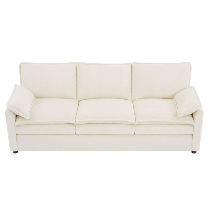 Modern 3 Seater Sofa With Side Storage Pockets For Living Room