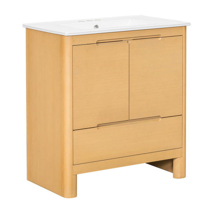 Softened Modern Bathroom Vanity With Sink