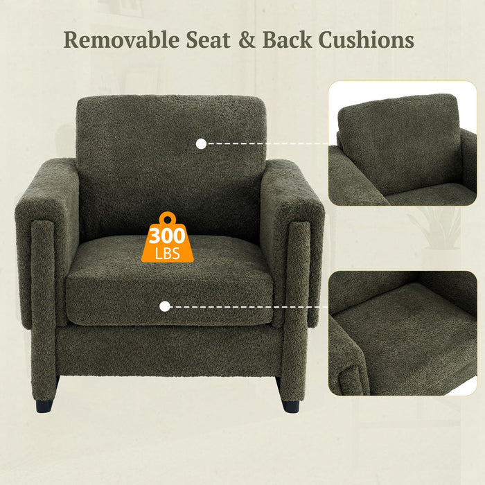 Upholstered Accent Armchair With Square Arm