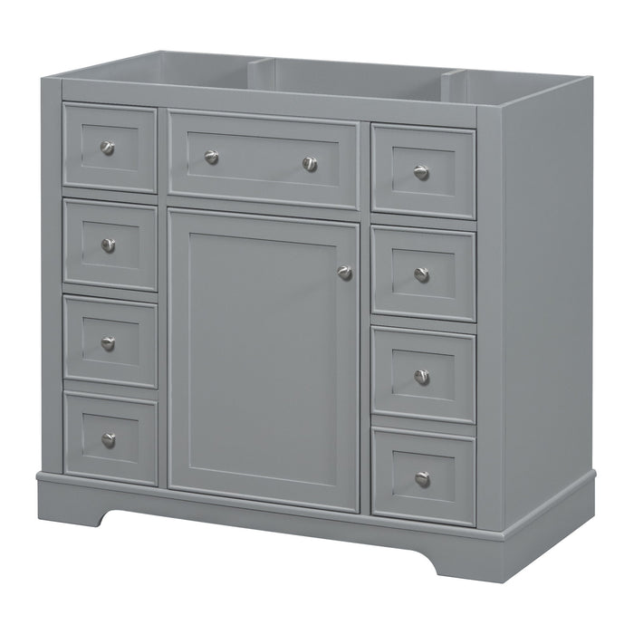 Modern Bathroom Vanity Base Only With 1 Cabinet And 6 Drawers