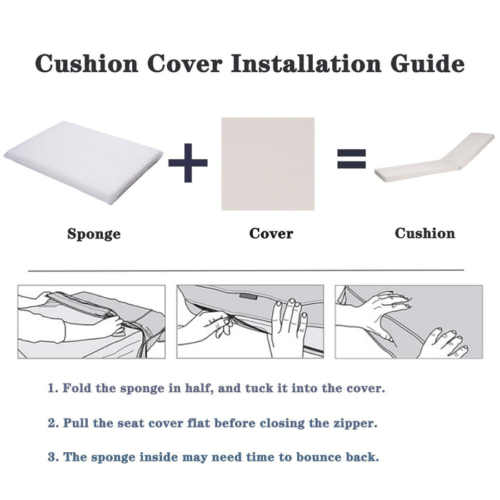 2 Pieces Set Outdoor Lounge Chair Cushion Replacement Patio Furniture Seat