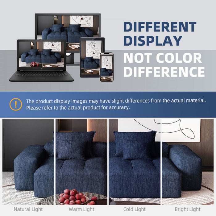 Modern Oversized Diy Combination Modular Sectional Sofa & Pillows