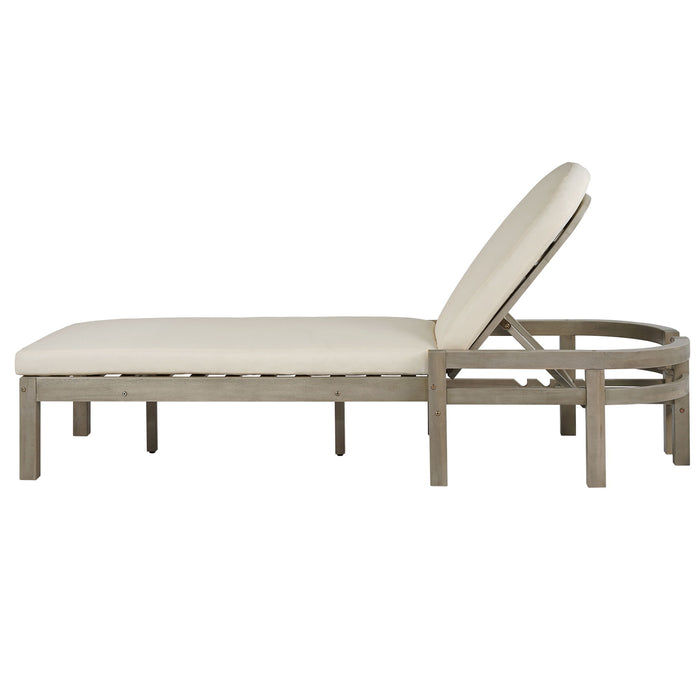 Outdoor Chaise Lounge With 5 Position Adjustable Backrest (Set of 2)