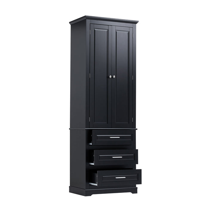Tall Storage Cabinet With 3 Drawers For Bathroom