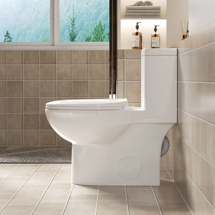 1 Piece Toilet With Tornado Flush, Soft Closing Seat