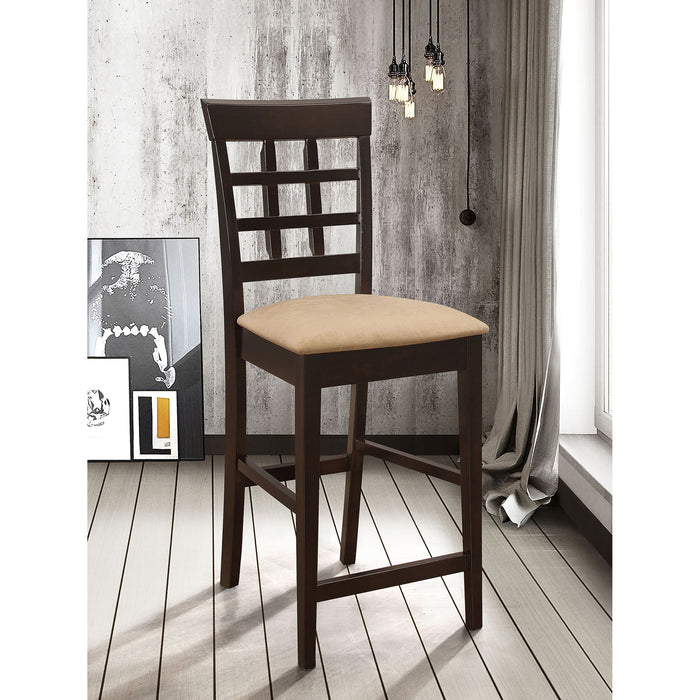 Upholstered Counter Height Stools (Set of 2) - Brown / Beige