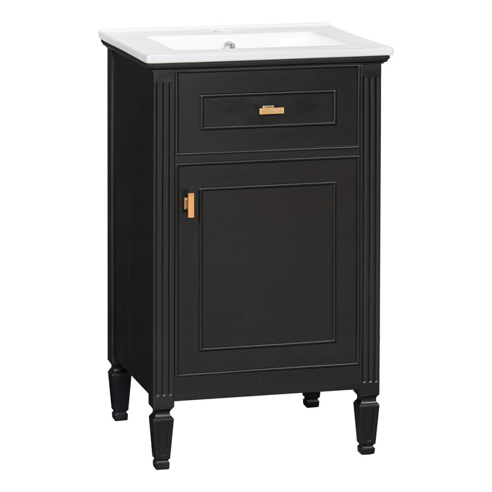 Bathroom Vanity With Sink, Adjustable Shelf, Tilt-Out Drawer