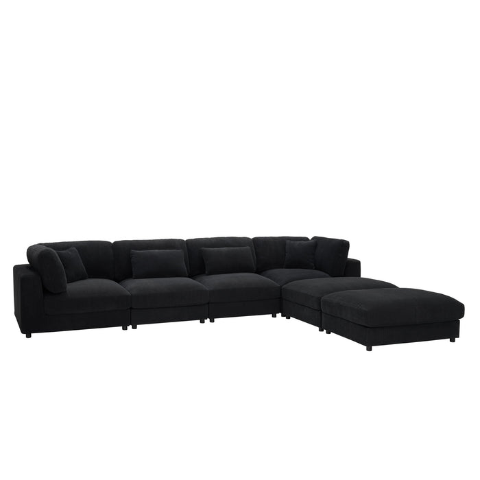 Upholstered Modular Sectional & Custom Configuration And Toss Pillows