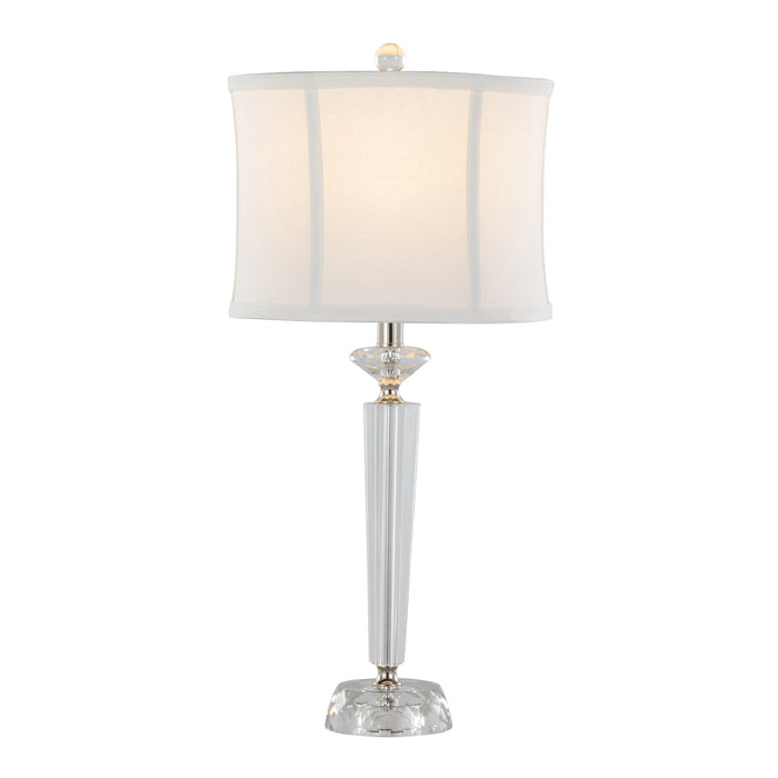 Diamond - Torch Contemporary Crystal Table Lamp (Set of 2) - Clear / Off White / Polished Nickel