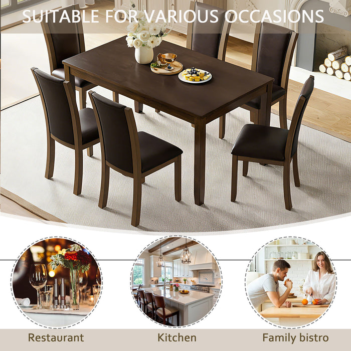 Dining Table Set With Upholstered Chairs, Rectangular Dining Table Set