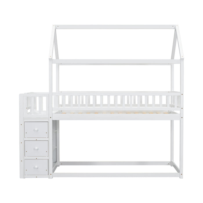 Bunk Bed With Shelves And Drawers, Storage Focused Design