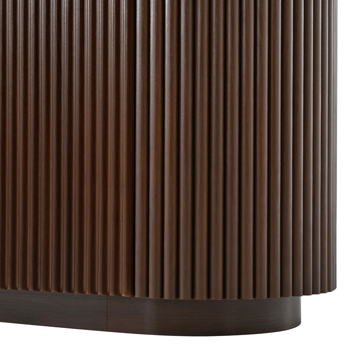 TV Stand With Fluted Tambour Style Door