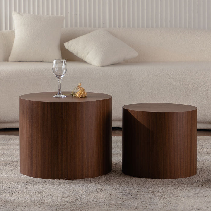 Modern Round Nesting Coffee Table (Set of 2)