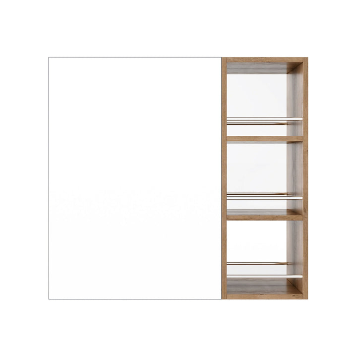 29.63" Wall Mounted Bathroom Cabinet With Adjustable Shelves - Imitative Oak