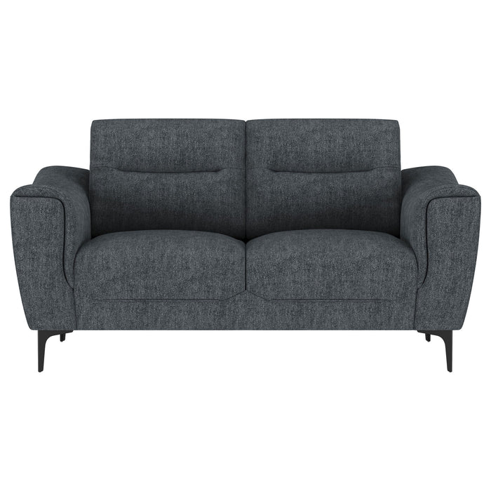 Oberle - 2 Piece Upholstered Sofa Set With Pocket Coil Seating - Charcoal