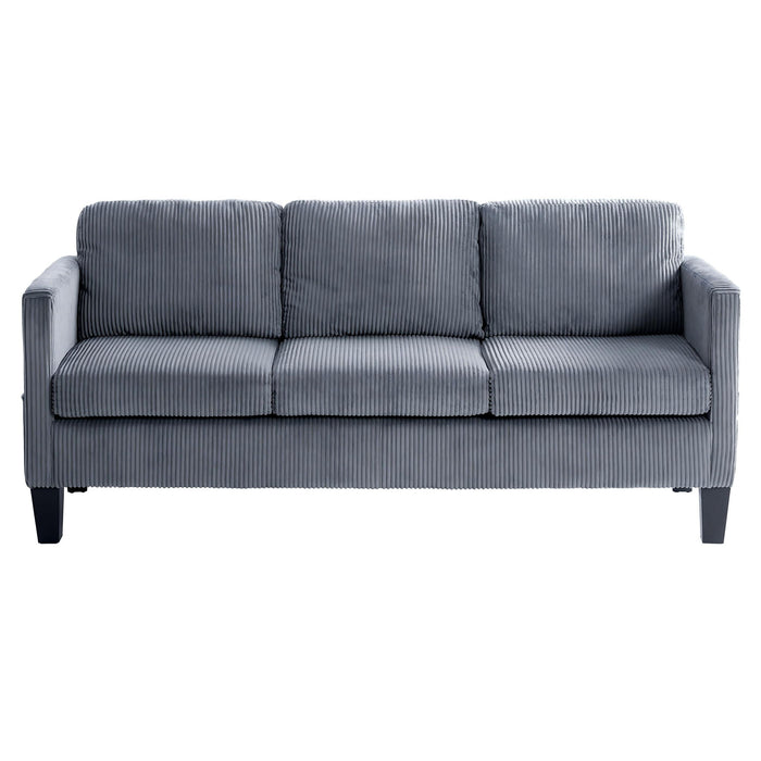 L-Shaped Sectional Sofa With Padded Cashmere, Space Saving Design For Living Rooms & Apartments - Gray