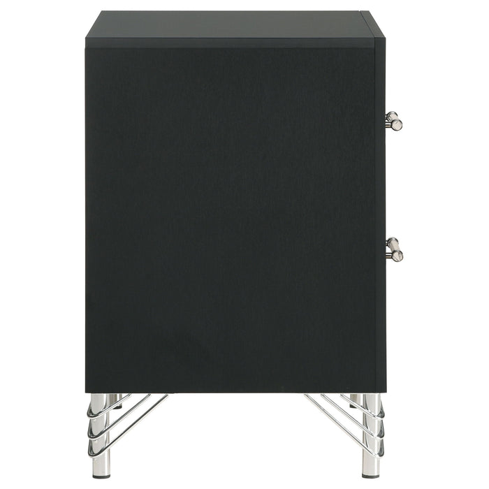 Malcolm - 2 Drawer Nightstand - Black