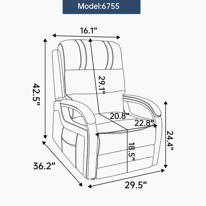 Power Lift Recliner Chair Dual Motor Infinite Position With Heat Massage And Heavy Duty Motion Mechanism - Brown