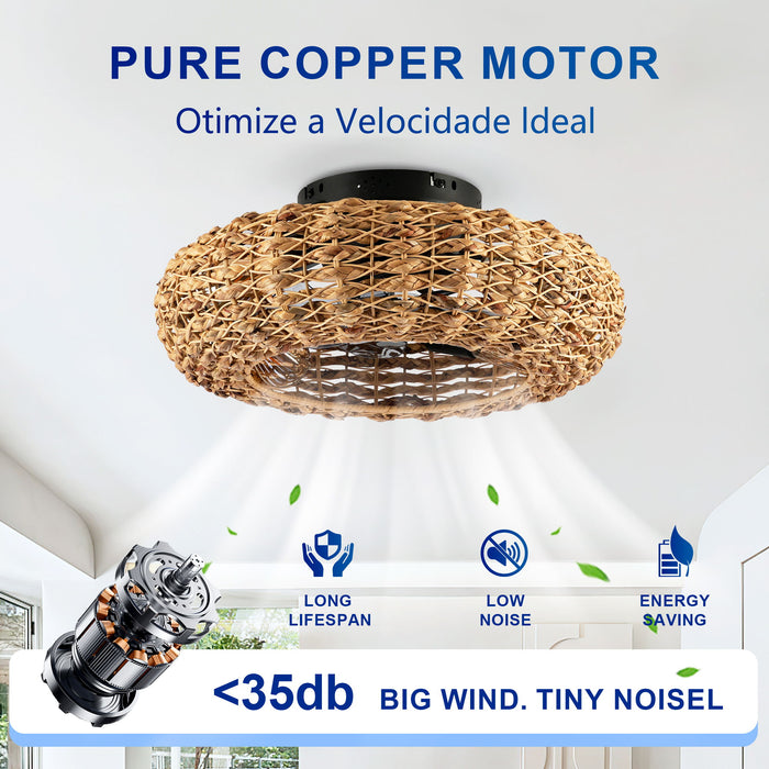 Ceiling Fan With Remote Control, 6 Speed, DC Motor Reversible Ceiling Fan For Living Room - Matte Black