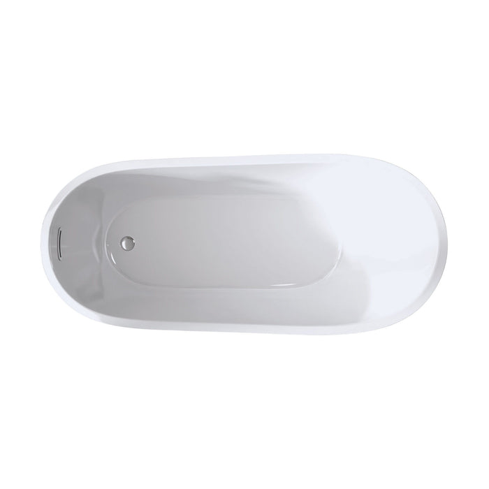 Special-Shaped Freestanding Slipper Bathtub, Overflow & Pop Up Drain