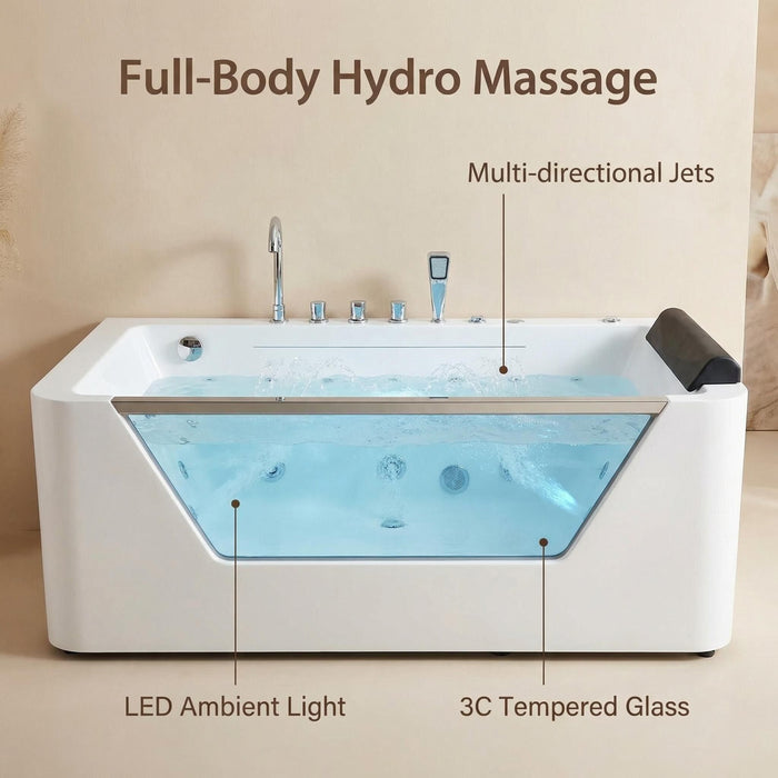 Xavier - Single Massage Bathtub - Milk White