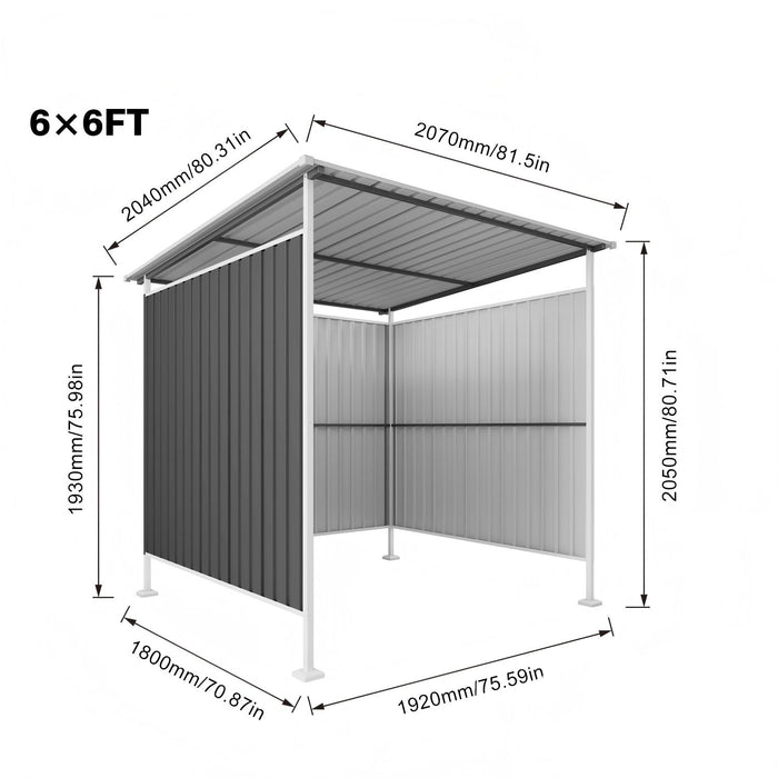 Outdoor Pergola, Bike Storage Shed, Grill Gazebo For Patio - Gray