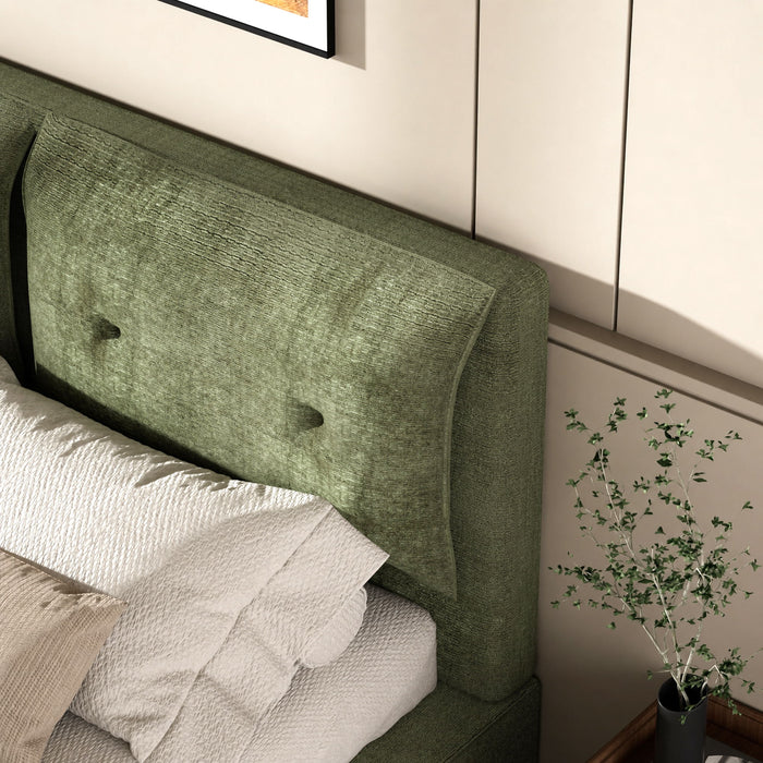 Airframe - Upholstered Bed Frame With Double Layered Upholstered Headboard