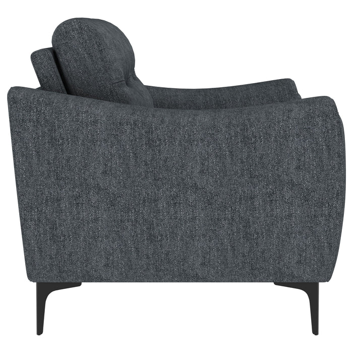 Oberle - Upholstered Sloped Track Arm Loveseat - Charcoal